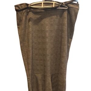 Torrid Brown Checkered Midi Skirt